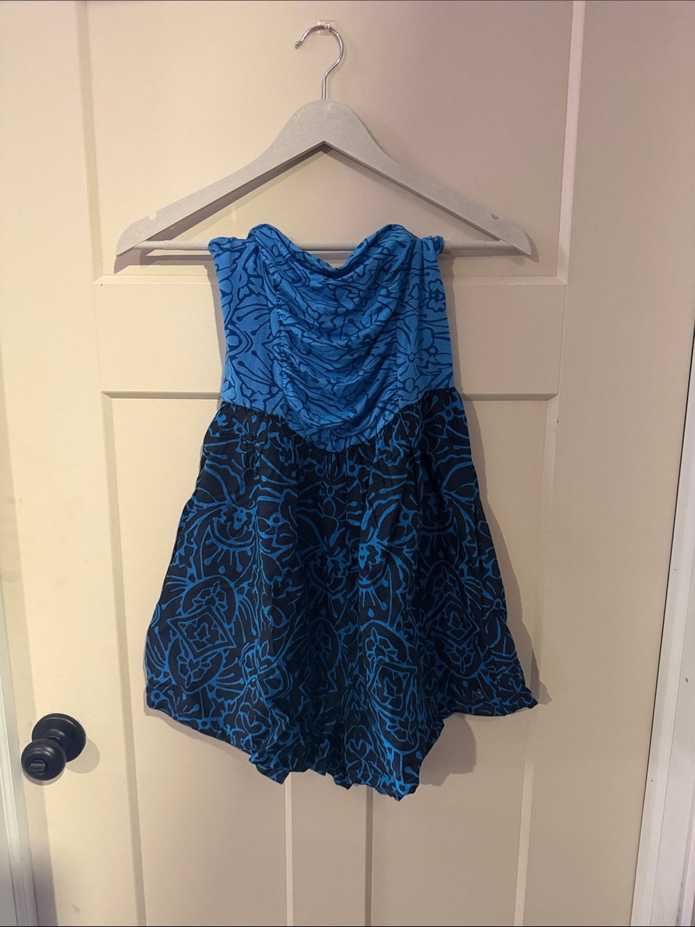 Roxy Blue and navy  Strapless Floral romper